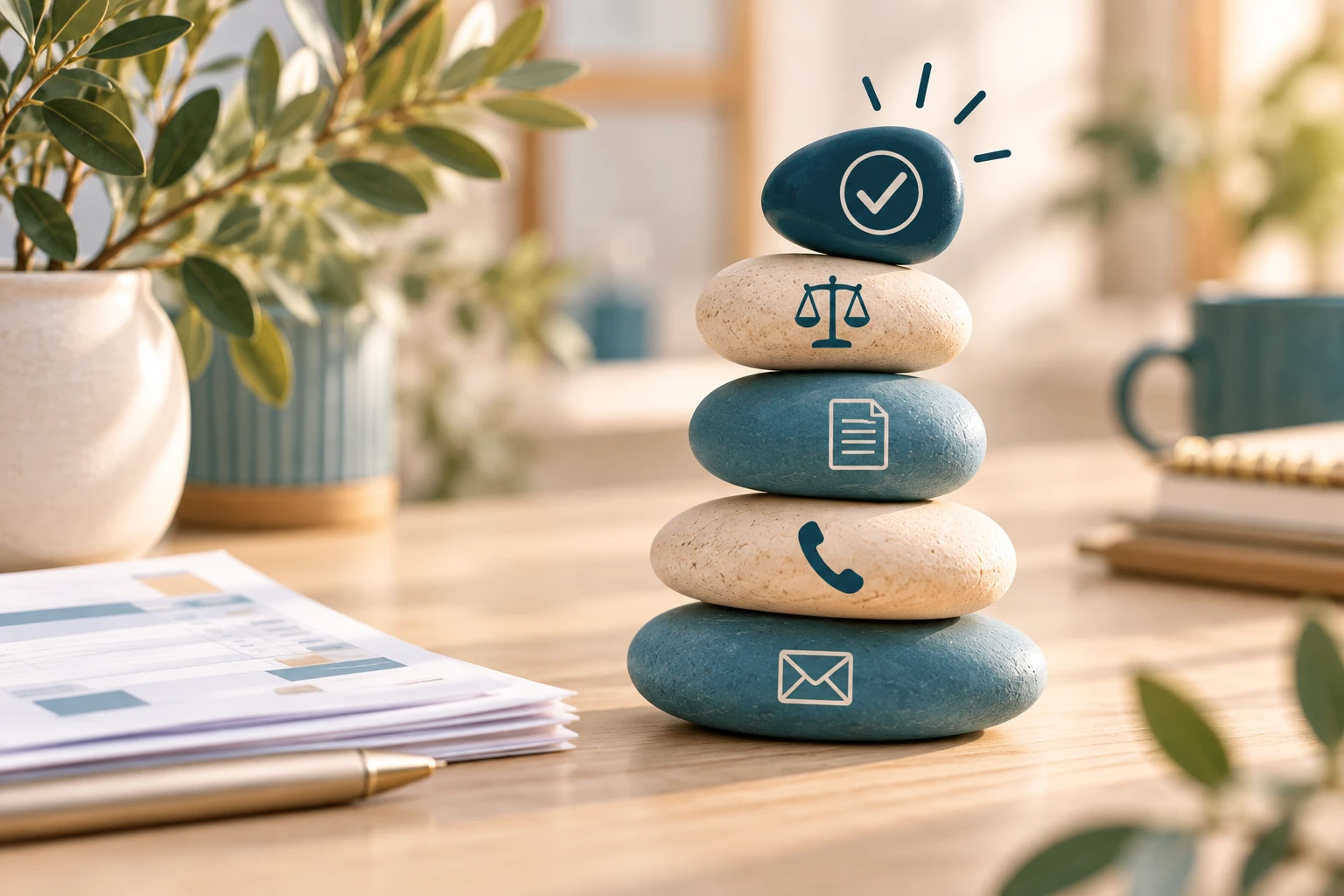 Équilibre et organisation au bureau
